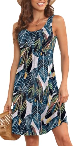 Image of Akihoo Women Summer Casual Sleeveless Midi Plain Pleated Tank Vest Dresses