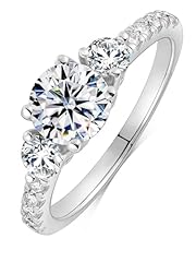 B -Round Cut - Silver (6.5mm 1ct main stone)