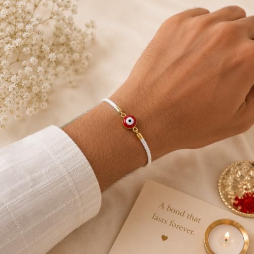 Image of M.F.H Premium Designer Rakhi for Brother | Adjustable Handmade Raki Bracelet |Traditional Raksha Bandhan Gift for Brother | Comfortable & Skin-Friendly RaKi