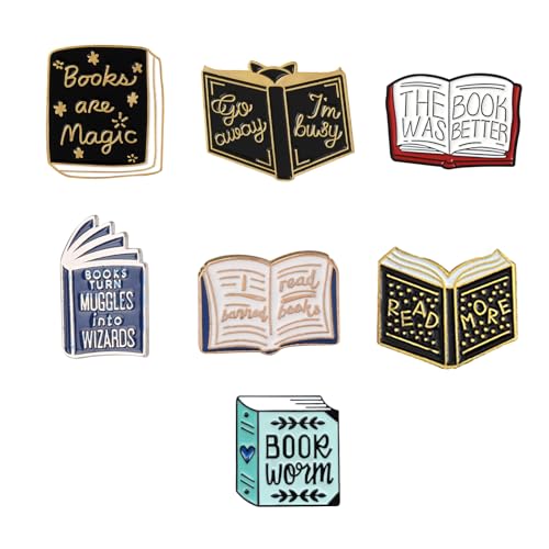 Book Pins Cartoon Book Enamel Pins Books Lovers Gifts Decorative Lapel Pins for Backpacks Clothing Bags Jackets Learning Gifts for Teacher Student