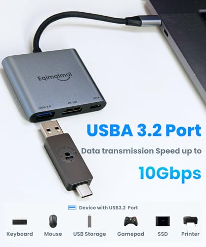 Image of USB C to HDMI Multi-Port Adapter(4K@120HZ) with 100w PD,USBC Laptop Docking Station for Monitor Extension Display, USB-C to USB-A 3.2 Converter 10Gbps,4K HDMI 2.1 Hub for Mac /iPad pro /MacBook /Laptops