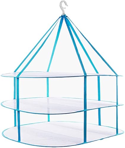 Fashion & Lifestyle Secador colgante de suéter de gran tamaño, estante de secado plegable de 3 niveles, colgador de ropa de malla plana para secar