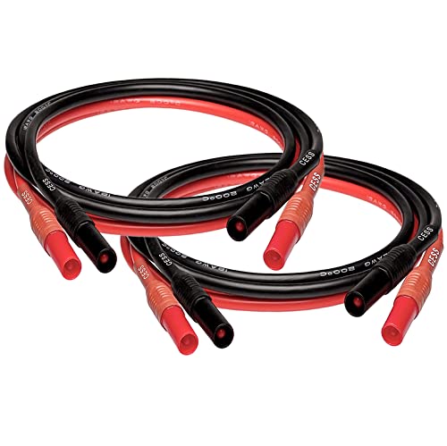 Image of CNCESS CESS-216 Safety Banana Plug Male to Male Digital Multimeter Test Leads, 12 Gauge Silicone Wire, 2 Pairs