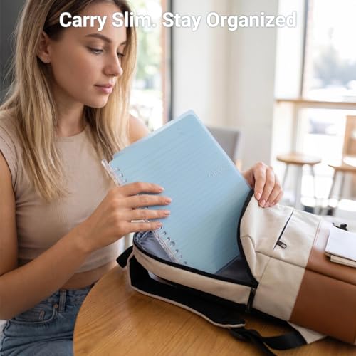 Image of KOKUYO Campus Smart Ring Binders 3 Pack, A5 Binder Notebooks + 100 Campus Loose-Leaf Paper, 25 Sheet Capacity, 20 Ring, Slim Binder Folder for Meeting and Classes, Vivid Color