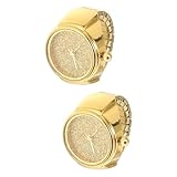 BESPORTBLE 2 Stück Glitzernder Ringuhr Damen Quartz Fingeruhr Elegant Design Verstellbar Passend für Verschiedene Finger als für Freundin Geburtstag und Neujahr