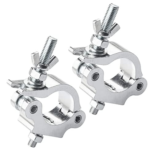 2Pack Clamps for Lights Stage Lighting Accessories, O Pole Clamp Quick Release Truss Clamp, 40mm-52mm Half Coupler Mounting Bracket Light Moving Head Hooks (GM03A)