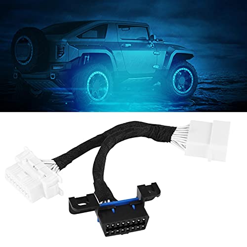 Duttek Cavo di prolunga OBD2 da 30 cm, 16 pin OBD2 maschio a doppia femmina, cavo piatto a nastro con angolo, perfetto per strumenti diagnostici e localizzatori GPS