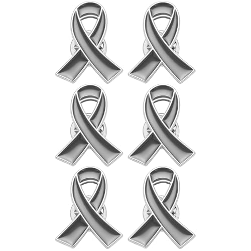 Image of 6Pcs Awareness Enamel Ribbon Lapel Pins Ribbon Brooch Pin for Charity Events Survivor Campaign Party Favors Supplies