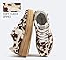 LUCKY STEP Women's Platform Fashion Sneakers Thick Sole Suede Faux Leather Classic Rubber Gum Sole Low Top Casual Walking Shoes(Brown Cow Print,8 B(M) US)