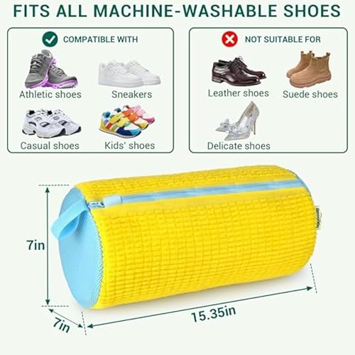 Image of London Alley Shoe Washing Machine Bag | Laundry Shoe Bag for Washer & Dryer | Reusable with Durable Zipper for Sneakers & Delicates 360 Deep Cleaning | Washable Laundry Organizer for Under Garments.