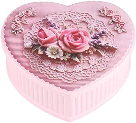 Pink Ballet Jewelry Box Music Box Peach Heart-shaped Jewelry Stor...