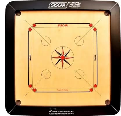 Siscaa Bulldog Fighter Natural Brown Carrom Board 28mm Fast English Birch Ply Best Carrom Board (Champion, 20mm)