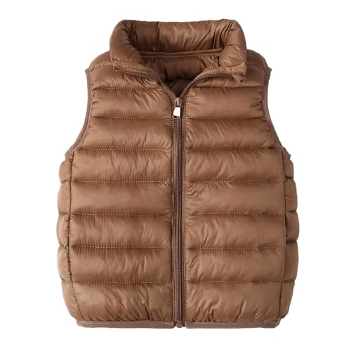 Children's Lightweight Wear Boys and Girls Autumn and Winter Hooded Thermal Vest Coat Toddler Boy Winter Coat 24