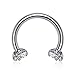 Jovivi 3pcs 16g CZ Stainless Steel Horseshoe Hoop Multi-functional Captive Ring for Nose Daith Lip Eyebrow Nipple Ear Cartilage Helix Septum