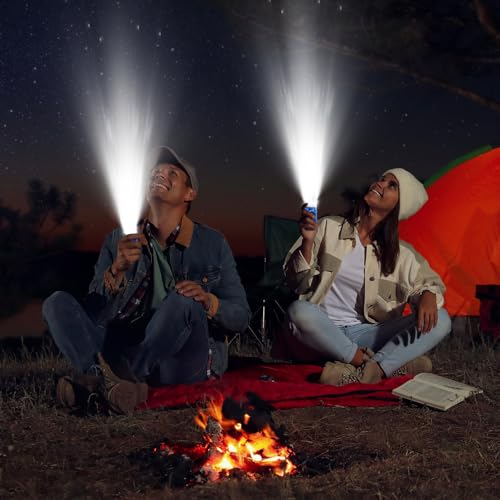 Image of Mudder 24 Pack Hand Crank Flashlight No Battery Emergency Flashlight, Self Powered Portable Light Dynamo Torch for Survival Kit Outdoor Hiking Emergency(Blue)