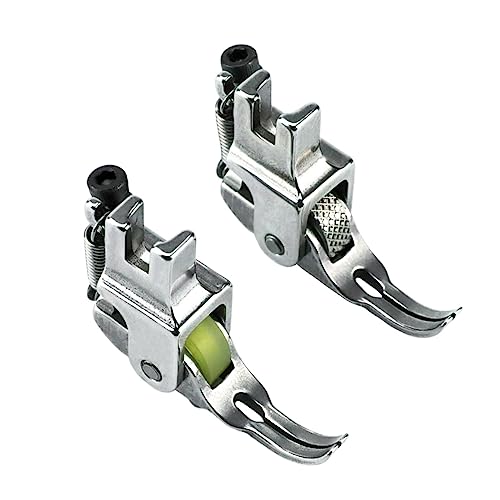 Blooy 2 pcs Roller Zipper Presser Foot para máquina de coser