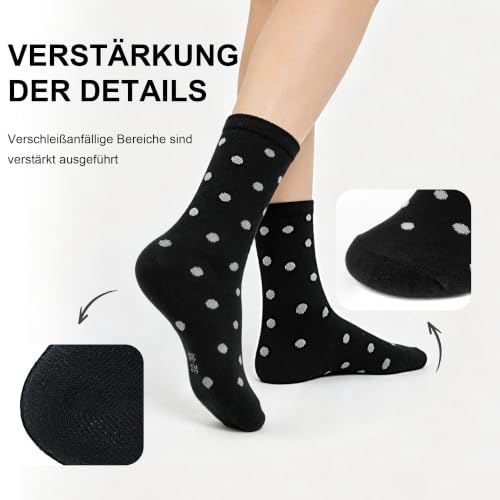 Lakpoau 10 Paires Chaussettes Femme 39-42 Coton Colorées,Mi-Hautes A – vue 4