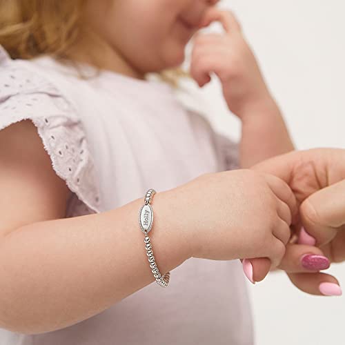 925 Sterling Silver 5"- 5.5" Polished Ball Chain Tag ID Bracelet for Toddlers and Little Girls - Personalized Identification Bracelets for Children - Simple Bracelets For Toddler Girls3