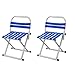 Składany Bagażnik Na 2 Sztuki - Stojak Na Walizkę Pokojową, Stojak Na Walizkę Hotelową, Składany Stołek Podróżny, Przenośne Krzesło Wędkarskie Na Zewnątrz, 38 * 30 * 69cm (Color : Blue)