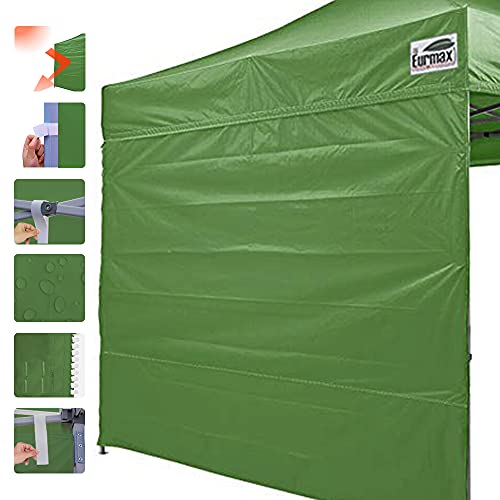 Image of Eurmax USA 10x10 Pop Up Canopy SunWall-UV Protection for Tents,Blocks Sunlight&Wind,Water Resistant Side Wall Only,Easy Hook & Loop Installation,Fit for 10FT Straight Leg Shelters&Gazebo,Field Green