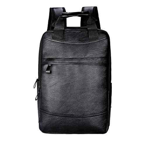 UTHCLO Mochila Para Portátil y Computadora Para Hombres, Estilo Informal, Gran Capacidad, Piel Sintética Resistente, Adecuado Para Viaje, Universidad y Uso Diario, Color Negro