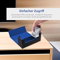 Tolesum Card Deck Box for MTG, Gathering Kartenbox für 580+ Ungesleevte Karten/ 35pt /130pt Sammelkarten Hüllen, PU Leder Magnetic Sammelkarten Box Kompatibel Magic Commander TCG Karten-Schwarz&Blau – Ansicht 6