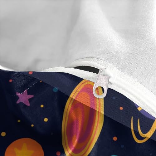 Housse de couette 140x200cm planète cartoon 3D en microfibre pour lit single - 8