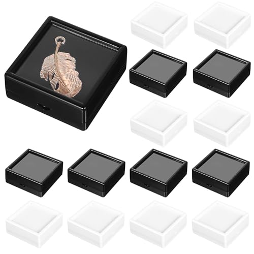 Boîtes à bijoux transparentes YARNOW, rangement compact avec éponge pour pierres - 2