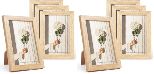 Cadre photo bois 10x15 lot de 8 cadres en bois mdf naturel avec panneau arrière