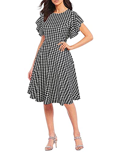 Image of oxiuly Wedding Church Vintage Cocktail Dresses with Pockets Summer Casual Floral Dress for Women Flare376