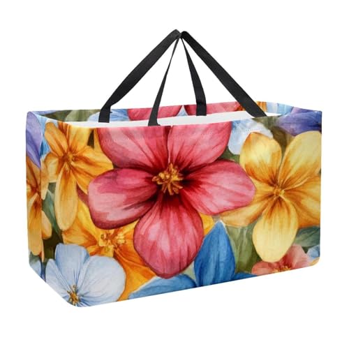 Bolsa de compras reutilizable para comestibles, plegable, bolsa de compras lavable, se mantiene vertical para picnic y camping, coches de carreras coloridos en la pista de carreras, Multicolor 06,