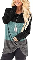 SAMPEEL Womens Casual Tunic Tops Twist Knot Pullover Sweatshirts