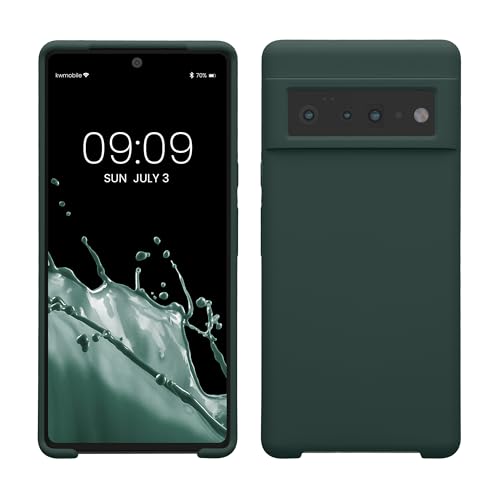 kwmobile Handyhülle für Google Pixel 6 Pro Hülle - Case Silikon - Kabelloses Laden - Schutzhülle Cover in Moosgrün