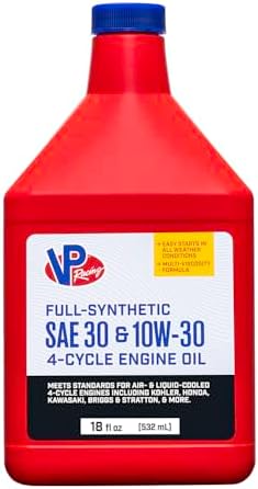 VP Racing 2927 4-Cycle Engine Oil - SAE 30 / 10W30 Full Synthetic Small Engine Oil, 18 Ounce (1 Pack)