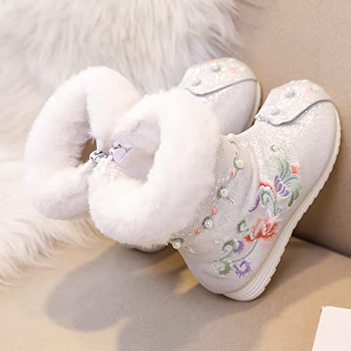 Girls Shoes Warm Cotton Boots Embroidered Boots National Boots Princess Cotton Boots Big Girl Dress Shoes3
