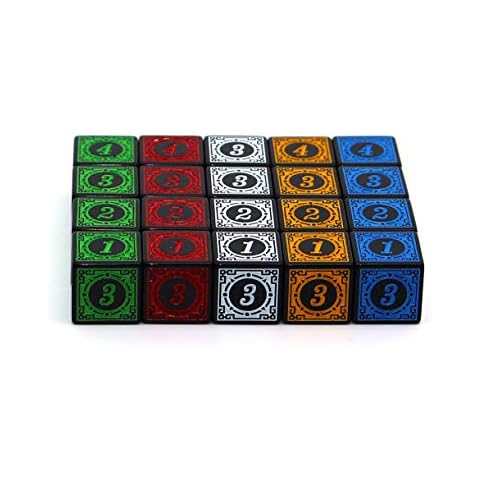 20-Pack 16MM Solid 6-Sided Game Dice 5 Sets of 5 Colors D6 Rainbow Dice for Board Games and Teaching Math Dice Set RPG Card Dames Accessories¡­ Cover