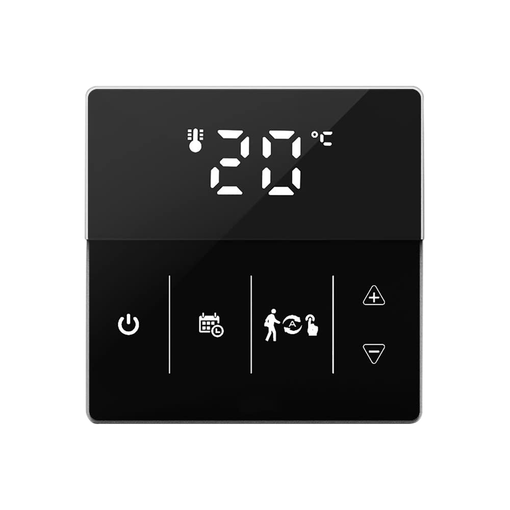 MincoHomeProgrammable Smart Thermostat Electric Floor Heating Temperature Controller WiFi Voice App Connect (Black)