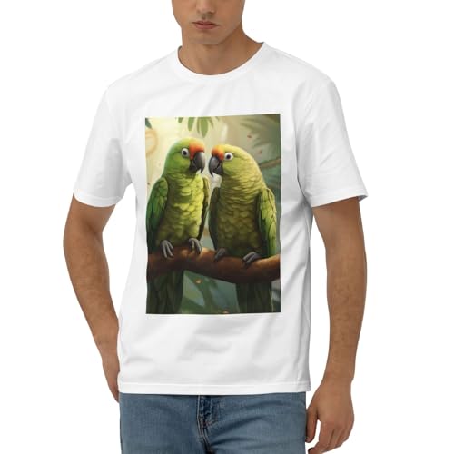 Sous-vêtement homme Couple Parrots olive à manches courtes respirant