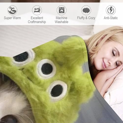 Couverture polaire flannel chat 3D chaude et légère pour lit