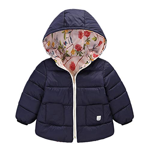 ASHOP Ropa Bebe, Abrigo niña niño Invierno Largo Chaqueta Vaquera con Borrego Tops Fiesta (Armada,4-5años)