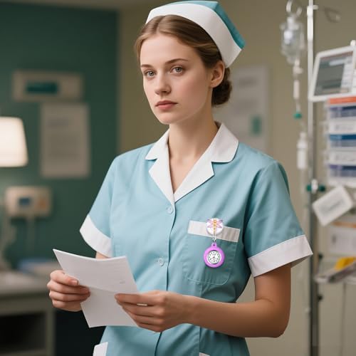 Reloj de enfermera retráctil con cubierta de silicona de libélula y segundero 2
