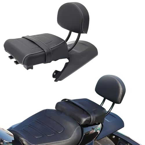 ZYTIGHTER Passenger Backrest Sissy Bar for Harley Sportster S 1250 RH1250 (2021-2026) - Premium Leather Rear Seat Pad Kit with Fender Extension Bolt-On Installation Black