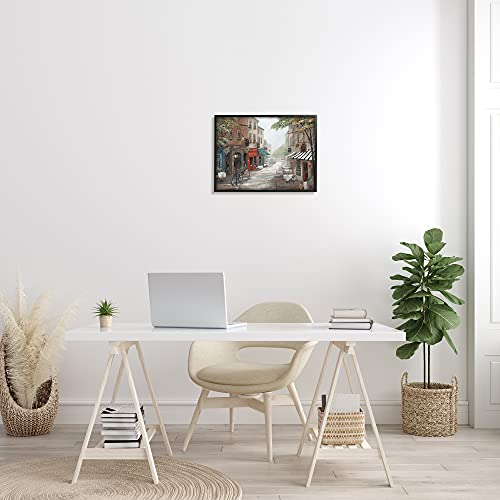Image of 'Classic European Urban Street Vintage Bistro'| Framed Giclee Art | Stupell Industries | Black, 20 x 16 Inches, Easy to Hang and Sturdy, Made in USA, by Ruane Manning