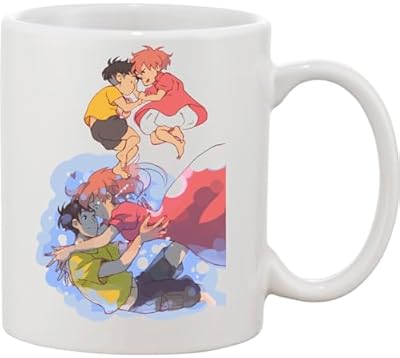 Functon+ Ponyo and Sousuke Design - Taza de cerámica, color blanco | Ya disponible en tu tienda friki favorita! En mundofriki.es!