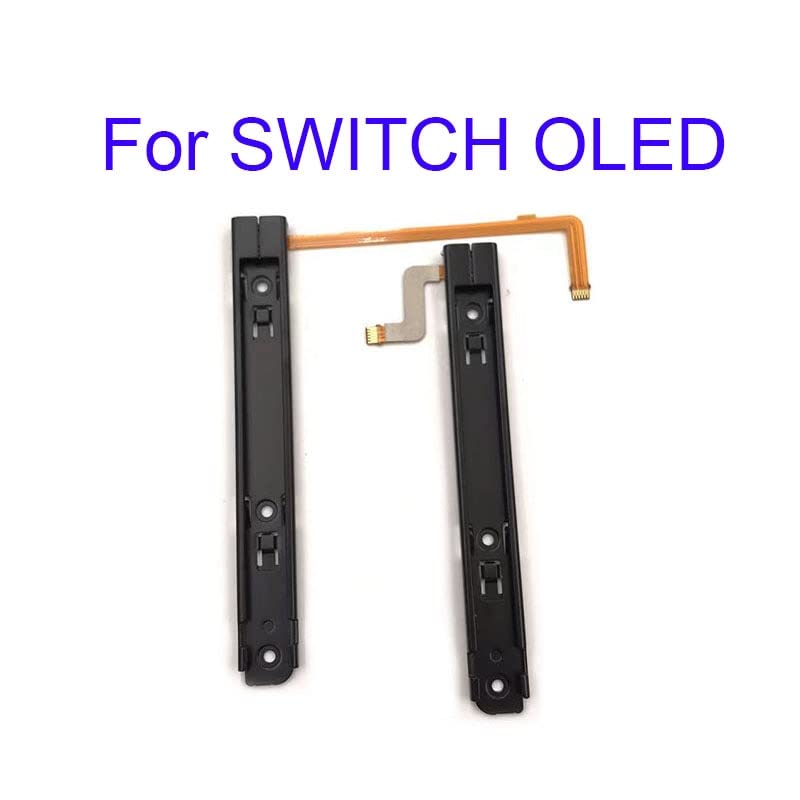YANHAO [Części do gier wideo] 1 para oryginalna część zamienna prawa i lewa szyna ślizgowa z elastycznym kablem mocującym część do konsoli Nintendo Switch OLED NS Rebuild Track [Wymiana] (kolor: do