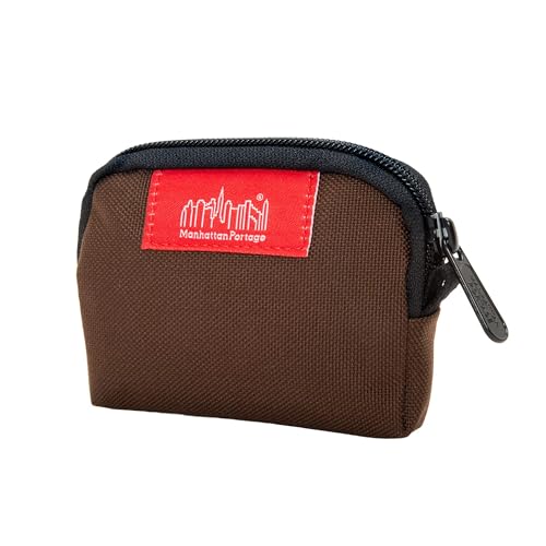 Manhattan Portage CORDURA® コインパース ファスナー開閉ポーチ付き 折衷的な色 クレジットカード IDカード ジュエリー キー 防水 ギフト 軽量 日常持ち運び(ダークブラウン)