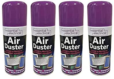 4X Professional Compressed Air Duster Can Spray Gun Non-Contact Cleaning for Electronic Equipment & Difficult to Reach Areas for Pc Tablet Smartphone Keyboards & Moues