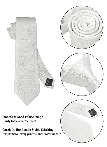Image of Paisley Floral Mens Tie Formal Necktie Pocket Squares Ties Clips Cufflinks Classic for Men Set