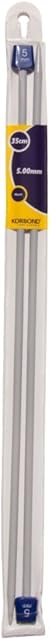 Korbond 180007 Single Point Knitting Needle Pair-5.00mm x 35cm  Plastic  Durable, Lightweight, Designed for Comfort-Ideal for A Multitude of Patterns and Projects-Jumpers, Socks, Blankets