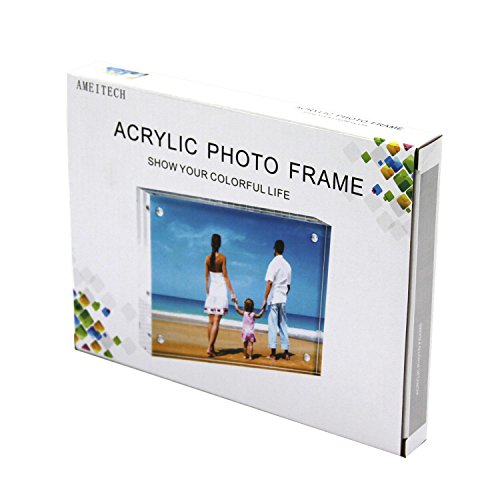 Ameitech Acrylic Photo Frames,3.5X5'' Double Sided Magnetic Picture Frame, Desktop Frameless Postcard Display #TOP7